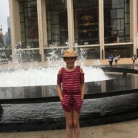 Dance Team member in front of Lincoln Center