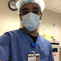 Personal Trainer Mark Kalladeen is working on the front line. Mark Kalladeen in PPE